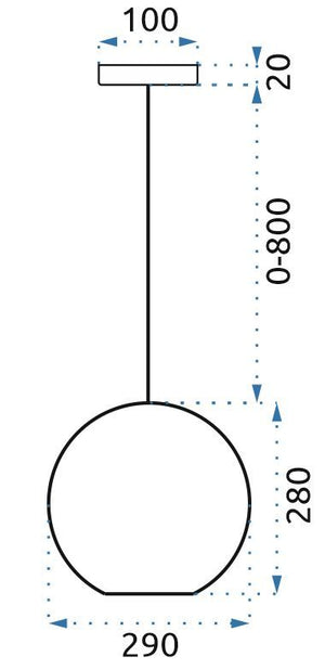 Lampada Led Da Soffitto Pensile Di Vetro Blu App445-cp