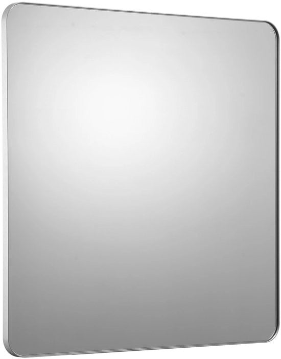 Specchio a muro, 0,15 pollici di spessore, 36 x 36 pollici con cornice in alluminio e pellicola esplosiva