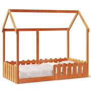 Giroletto Casetta Bambini | Letto Infantile | Lettino Marrone Cera 80x160 cm Massello Pino