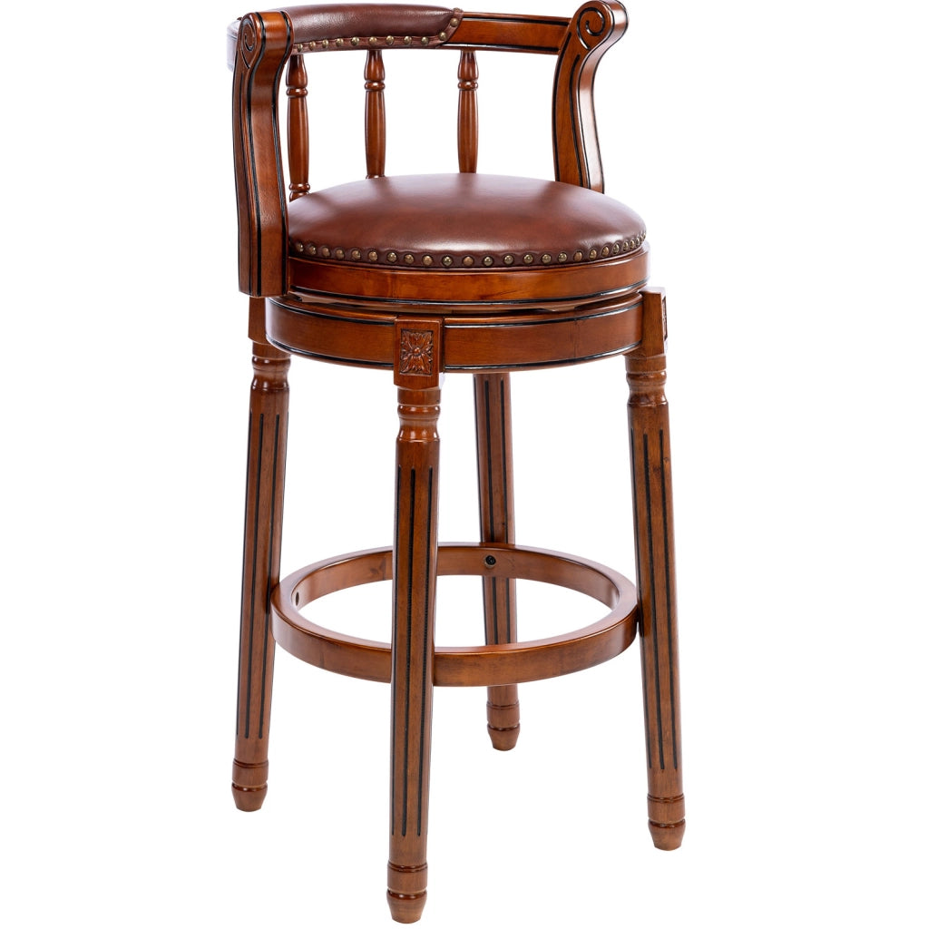 Sgabello da bar 55 x 55 x 96 cm marrone – girevole 360°