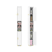Mobiletto da bagno alto e stretto 20 x 20 x 179 cm organizer con ripiani regolabili MDF bianco 20_0010283