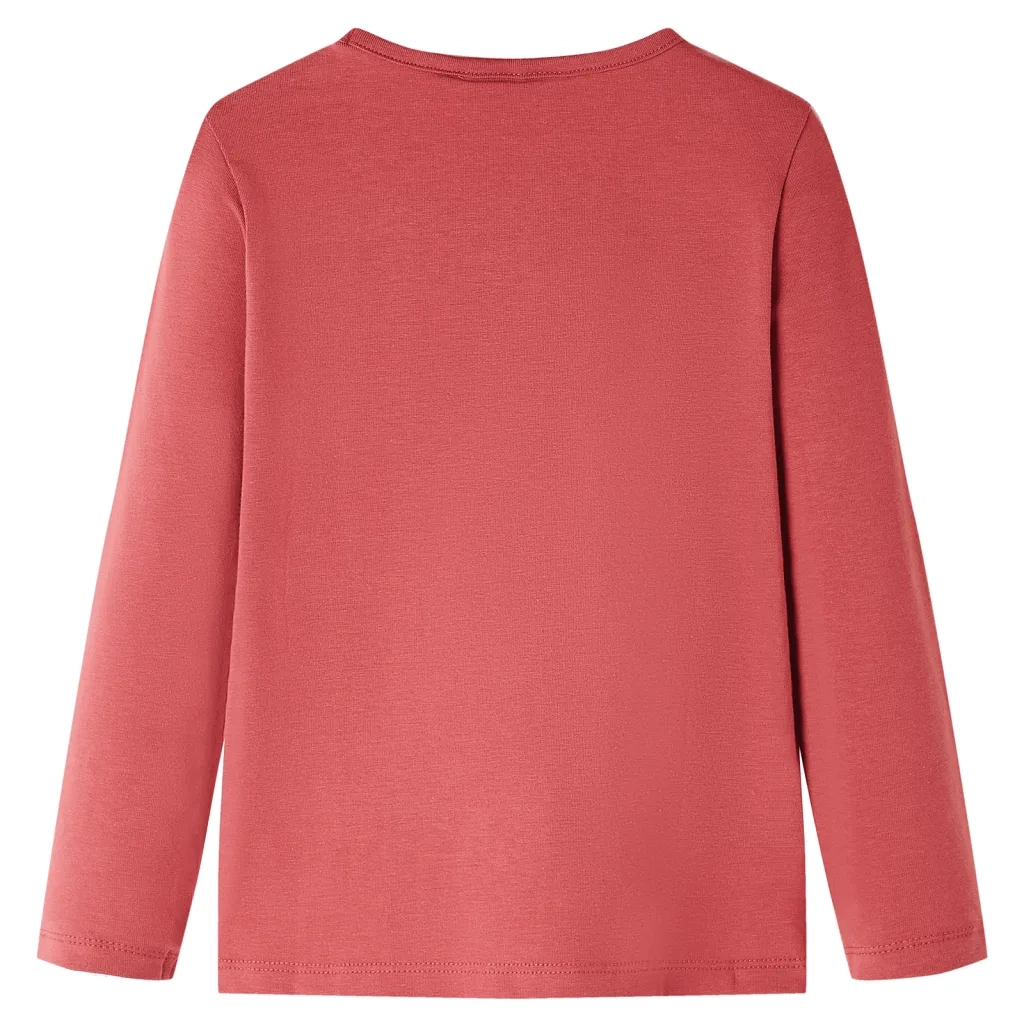 Maglietta per Bambini Maniche Lunghe Rosa Bruciato 116 13776