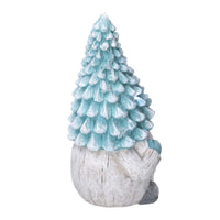 Gnomo resina azzurro seduto con led cm Ø21,5xh36,5