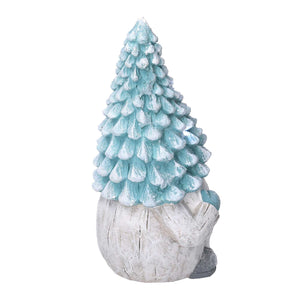 Gnomo resina azzurro seduto con led cm Ø21,5xh36,5