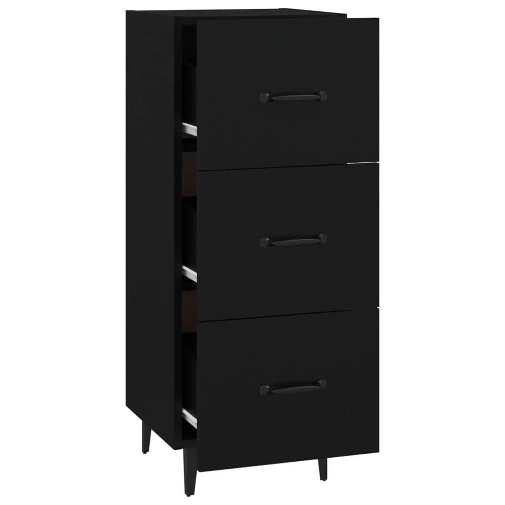 Buffet credenza cassettiera armadio mobile contenitore organizer per cucina soggiorno salotto 34,5 x 34 x 90 cm legno ingegnerizzato nero 02_0035880