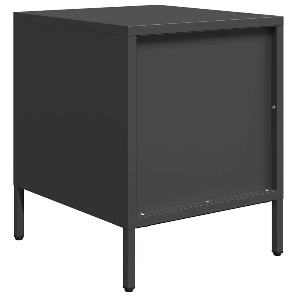 vidaXL Comodino Nero 35x39x43,5 cm in Acciaio