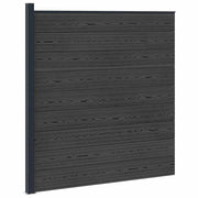 Pannello di Recinzione WPC e Alluminio Nero