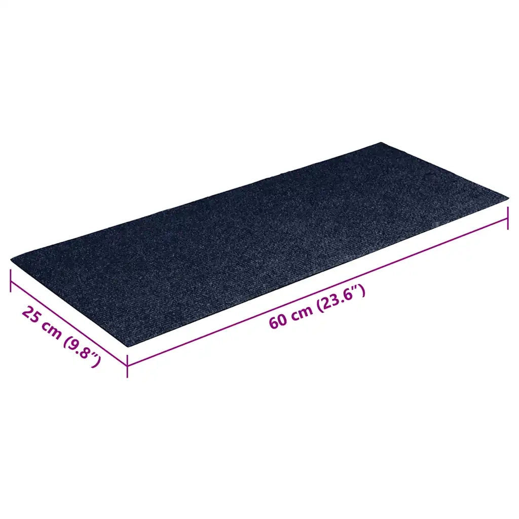 Tappetini per scale autoadesivi 15 pz 60x25 cm blu navy rettangolari 326922