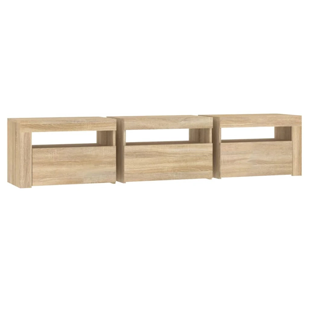 Mobile TV multimediale mensola TV credenza mobile TV sala da pranzo soggiorno camera da letto con luci LED rovere Sonoma 180 x 35 x 40 cm marrone 02_0026765