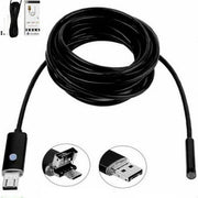 Trade Shop - Telecamera Endoscopica 2 Metri Tubo Flessibile Usb 6 Led Impermeabile Ispezione -