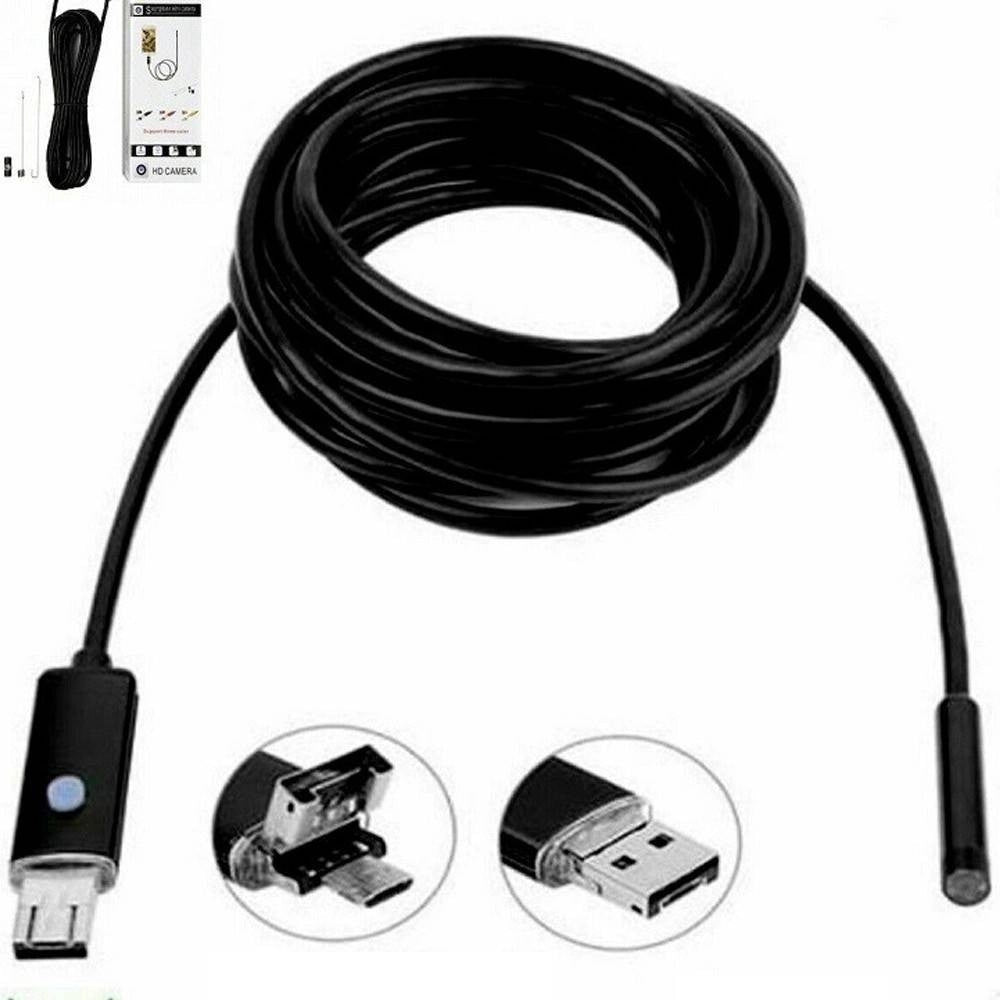 Trade Shop - Telecamera Endoscopica 2 Metri Tubo Flessibile Usb 6 Led Impermeabile Ispezione -