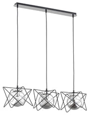 Lampadario Alfa Sagito Track nero/cromo 3xE14 85cm dimmerabile