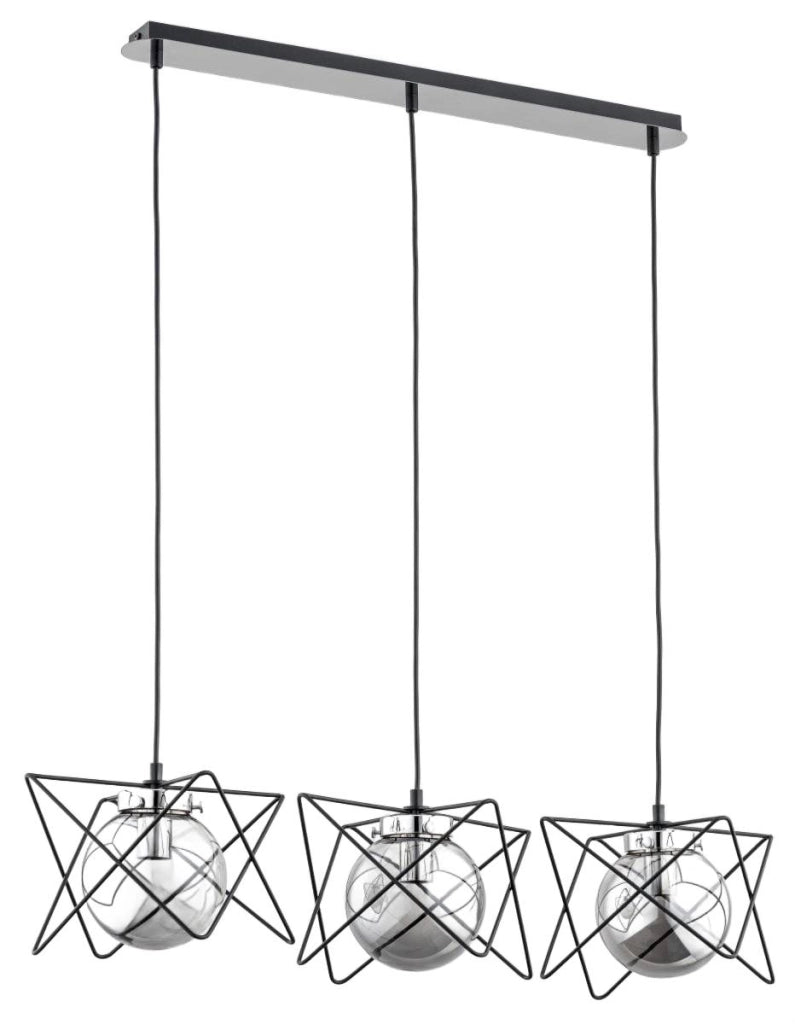 Lampadario Alfa Sagito Track nero/cromo 3xE14 85cm dimmerabile