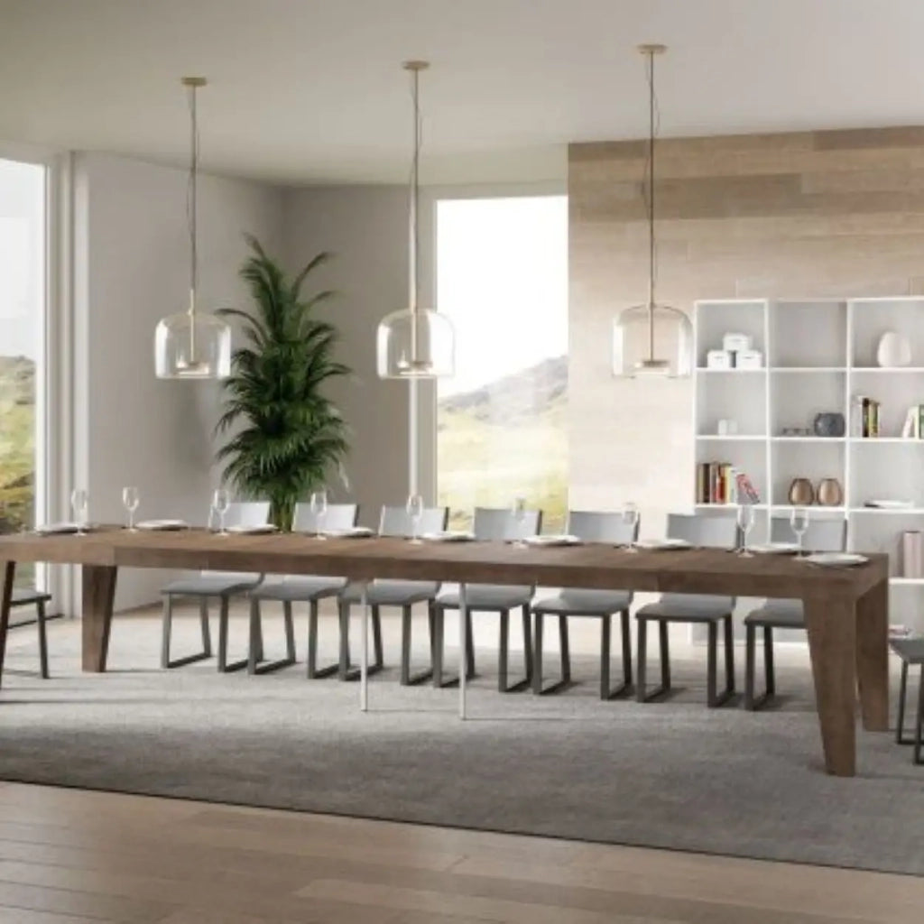 Tavolo allungabile 140/400x90 cm Naxy Premium colore noce