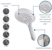 Douchekop Triton 5 tipi di getto, bianco