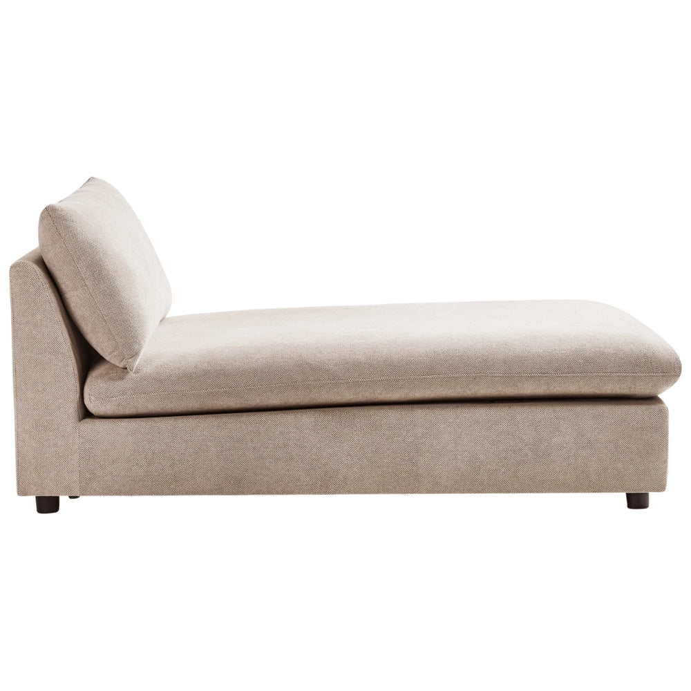 Chaise Lounge in poliestere tortora imbottito senza braccioli Mobili per il soggiorno moderni e alla moda