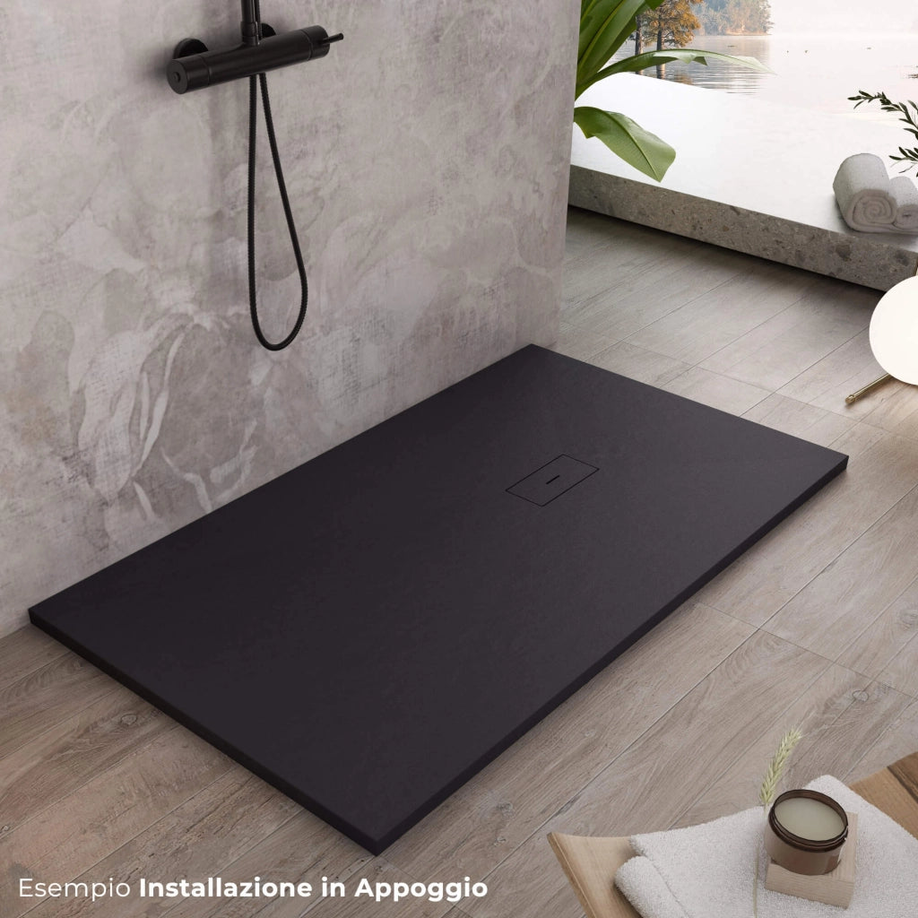 Piatto Doccia in Pietra 80x170 cm Bonussi Manila Nero