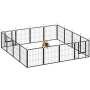 Recinto per Cani ¨C zephmum ¨C Grigio, Polipropilene, 16 Pannelli Pieghevoli