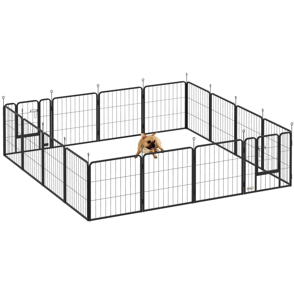 Recinto per Cani ¨C zephmum ¨C Grigio, Polipropilene, 16 Pannelli Pieghevoli
