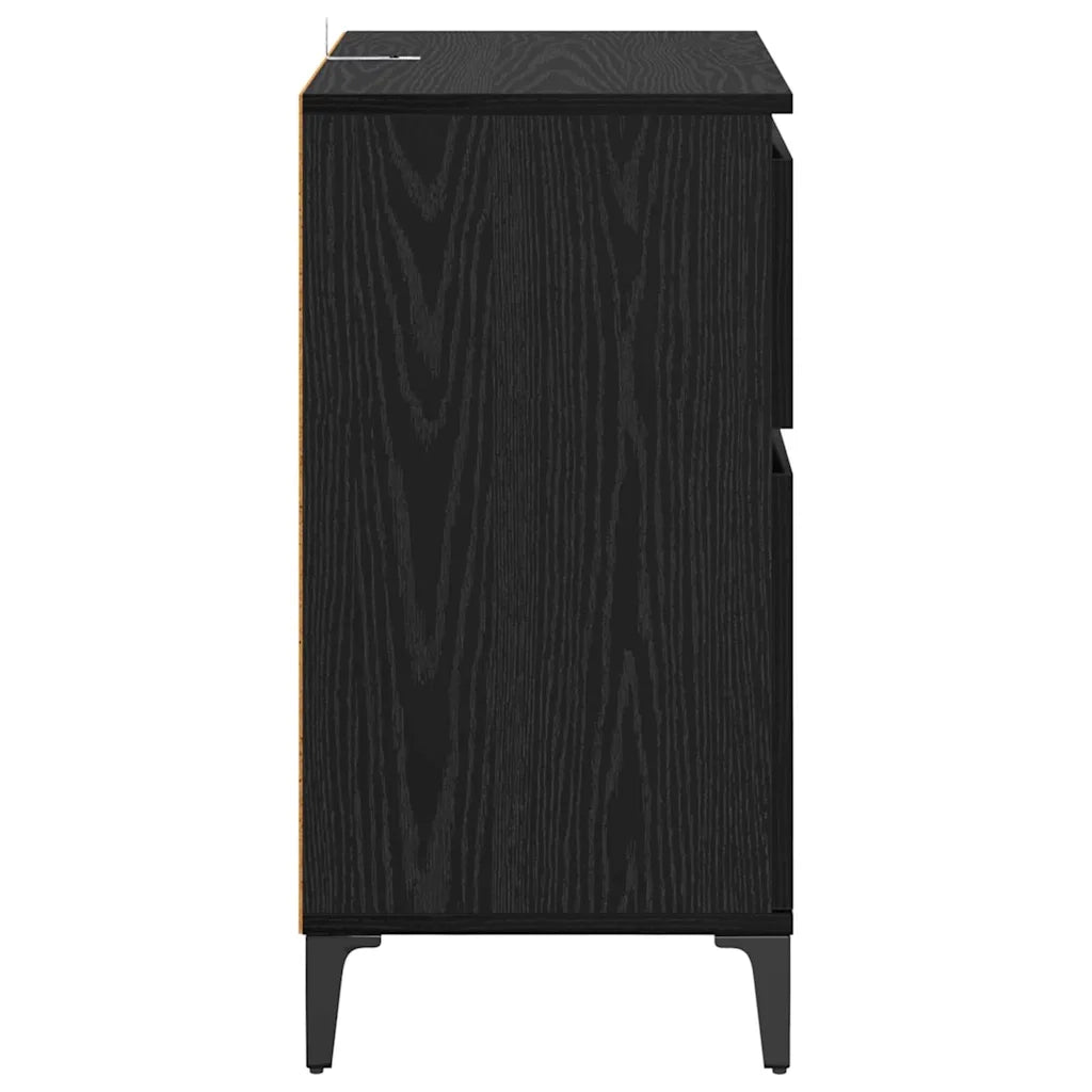 Credenza | Madia | Buffet da pranzo | Armadio da pranzo con cassetto Rovere Nero 60 x 35 x 70 cm
