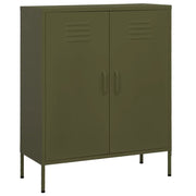 Pratico mobile contenitore di design dimensioni 80 x 35 x 101,5 cm con ripiani regolabili in acciaio verde oliva. Codice articolo: 02_0046853.
