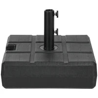 Base per Ombrellone da Giardino 3.5 m con Maniglie, in HDPE e Acciaio, 49x49x36.5 cm, Nero
