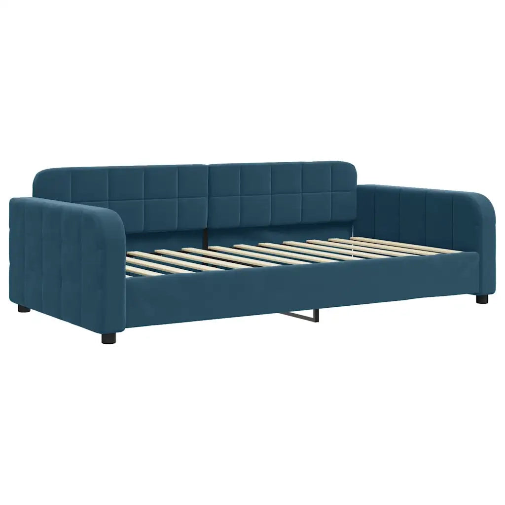 Divano Letto Estraibile con Materassi Blu 90x200 cm Velluto 3196952
