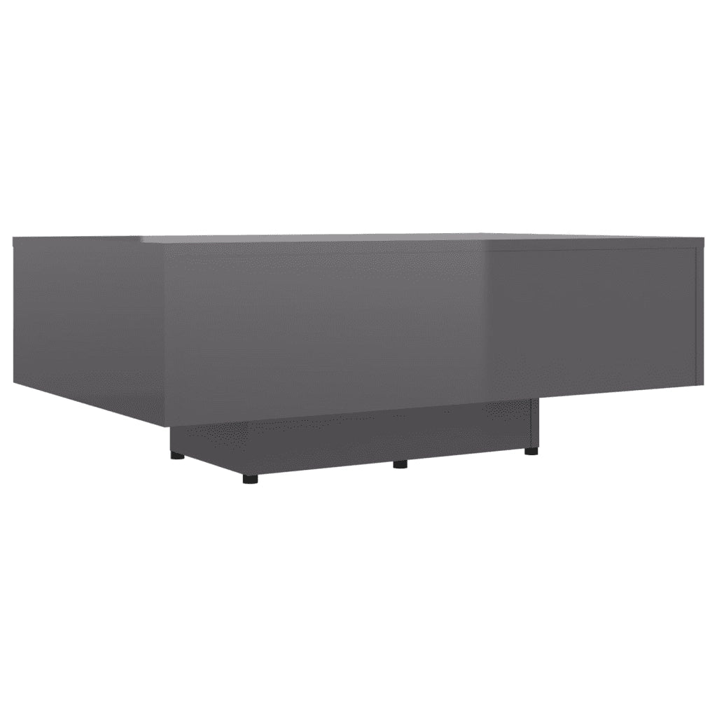 Tavolino da Salotto Grigio Lucido 85x55x31 cm Legno Multistrato