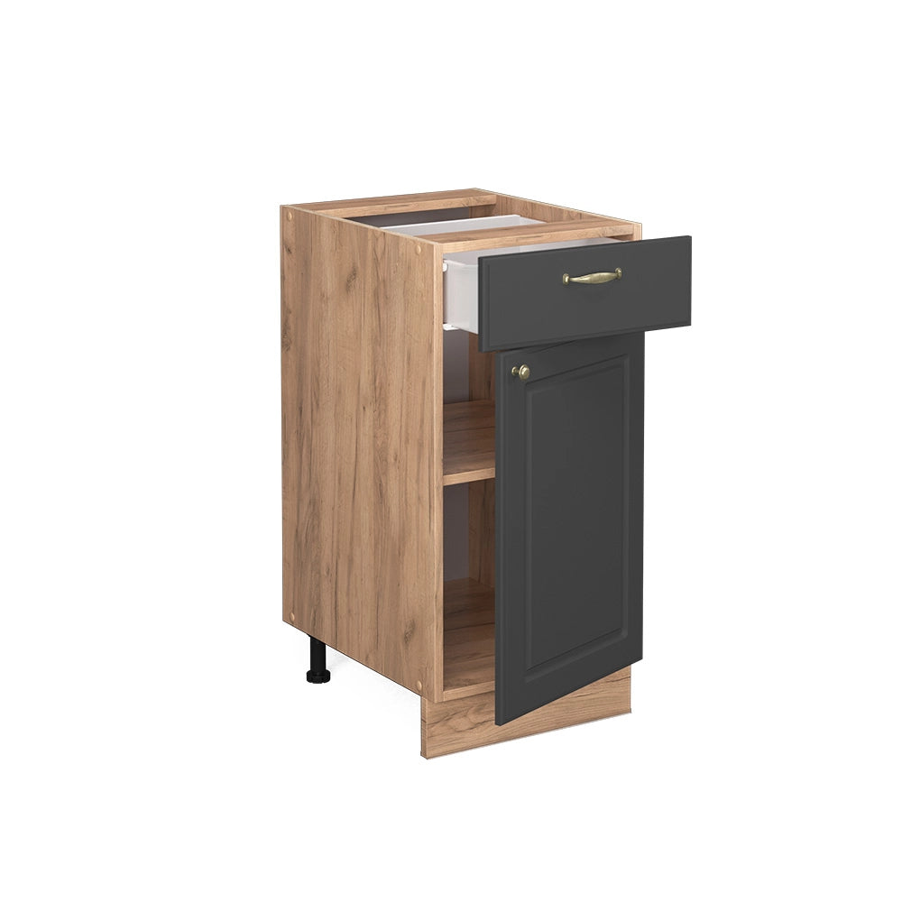 Mobiletto base per cucina Fame-Line Antracite-oro/Rovere dorato 40 cm senza piano di lavoro Vicco