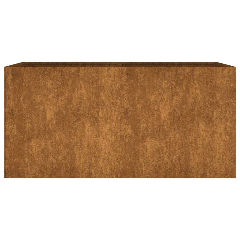 Portavaso per fioriera aiuola rialzata piante fiori terrazzo giardino 80 x 40 x 40 cm acciaio corten marrone 02_0037869