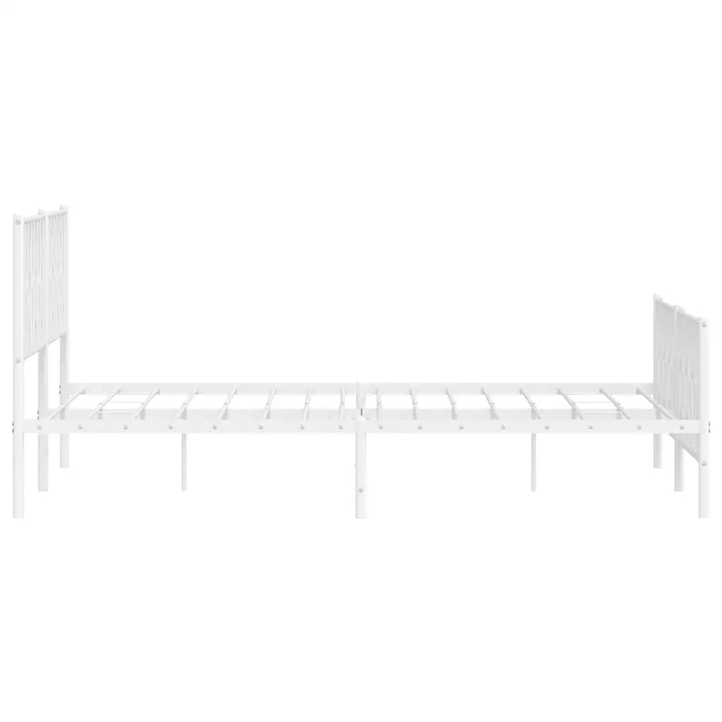 Giroletto con Testiera e Pediera Metallo Bianco 193x203 cm 374510