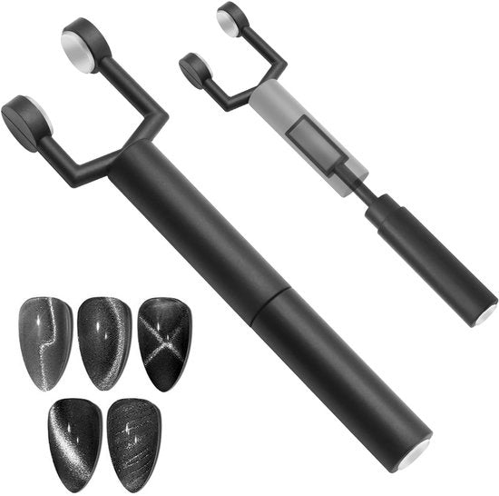 Kit di Magnetizzazione per Arte del Trucco 3-in-1 Aggiornamento - Strumento Ergonomico - Portatile - Qualità Professionale - Adatto per Effetto Kattenoog - Facile da Usare - Strumento per Unghie