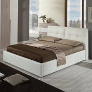 Letto matrimoniale con contenitore Melia ecopelle colore bianco
