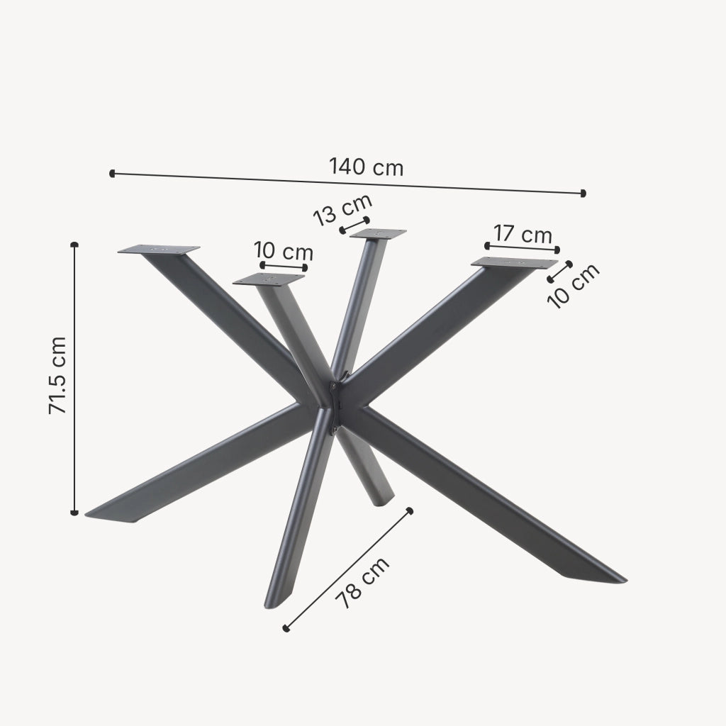 Telaio Svallersun per Mobili 'Fai da Te' Struttura a 4 Gambe Incrociate in Acciaio con Profili Ovali Piatti 140 x 78 x 71,5 cm - Nero [en.casa]