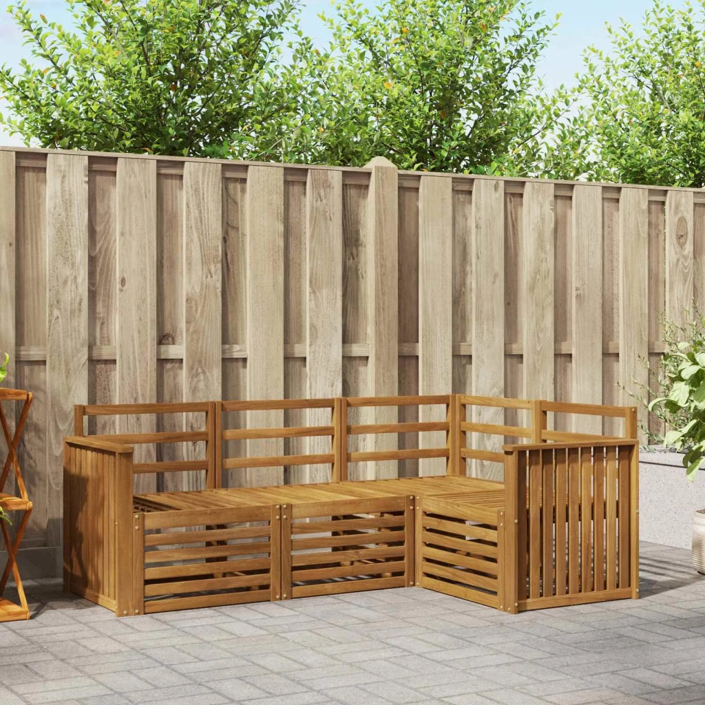 Set divani 4 pcs Naturale Legno di Acacia Massello