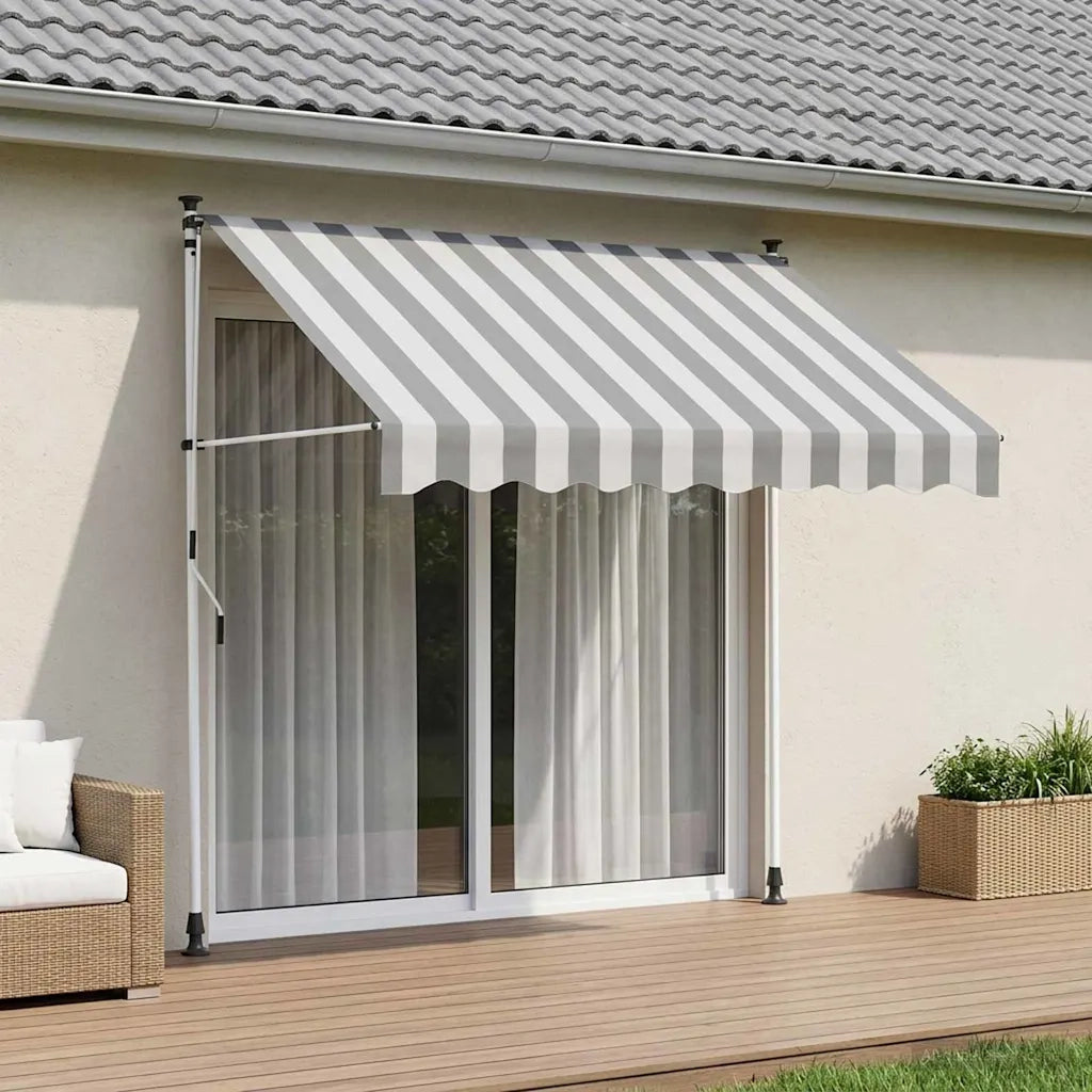 Tenda retrattile manuale Antracite e Bianco 100 cm 42037023