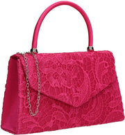 Clutch per donna con bordo, elegante, fucsia, unico modello