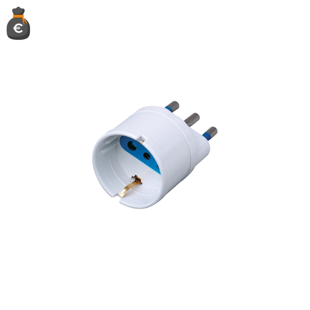 Alcapower Adattatore Schuko Bianco 16A Spina 3 Poli Italia 16A Presa Schuko Bipasso Tensione Massima 250V AC Potenza Massima 1500W Adattatore Presa