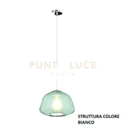 SOSPENSIONE BIANCO 1 LUCE VETRO ALPHA VERDE 1176BI-S1 ALPHA-VE