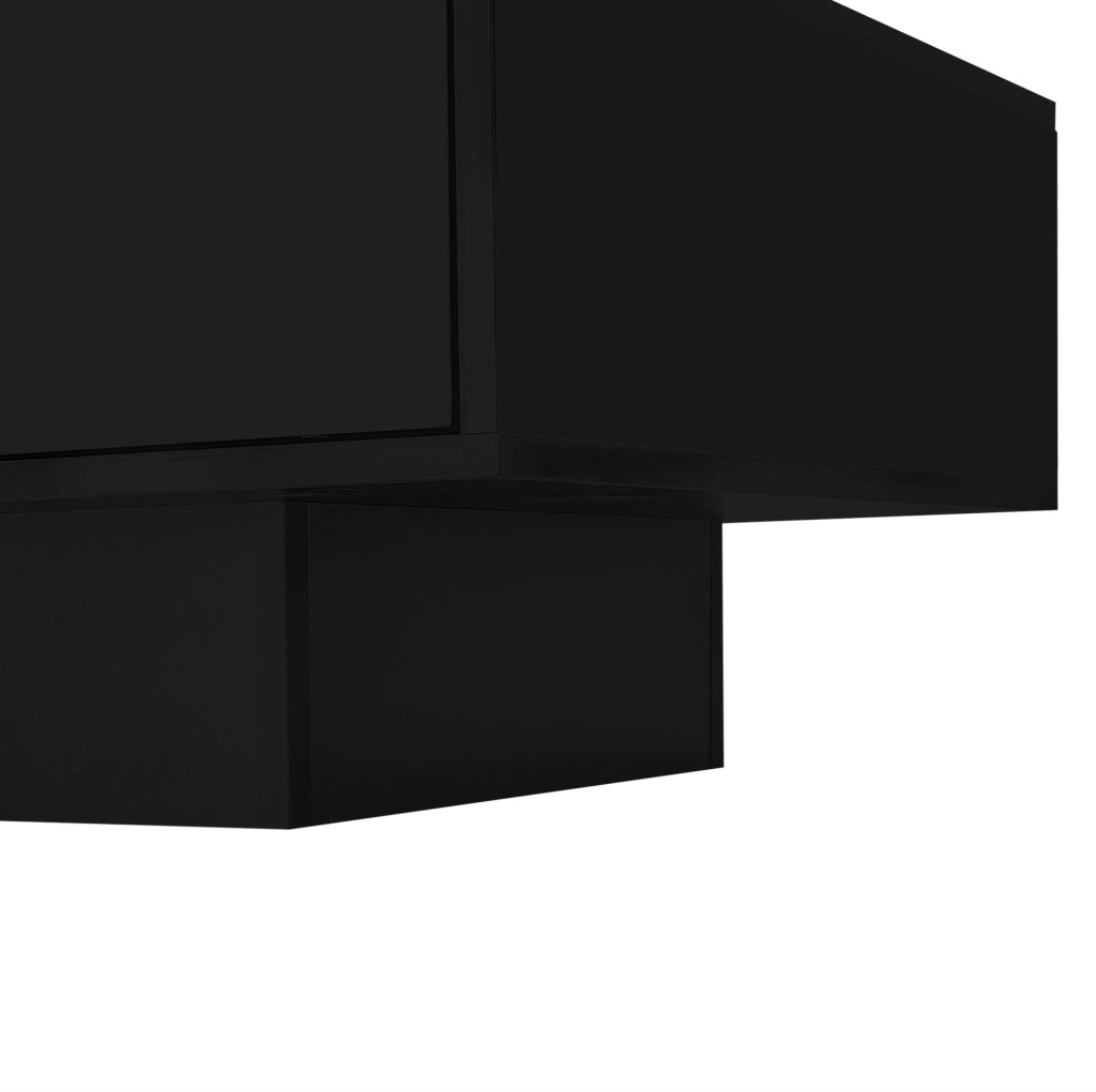 Tavolino da caffè moderno nero lucido 115 x 55 x 34 cm con 2 cassetti e LED