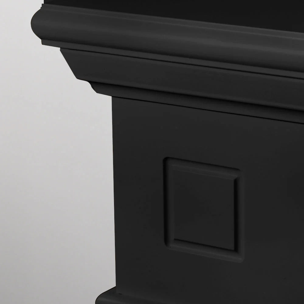 Cornice per camino rivestimento in legno L110xP36xH100 Cambridge Nero