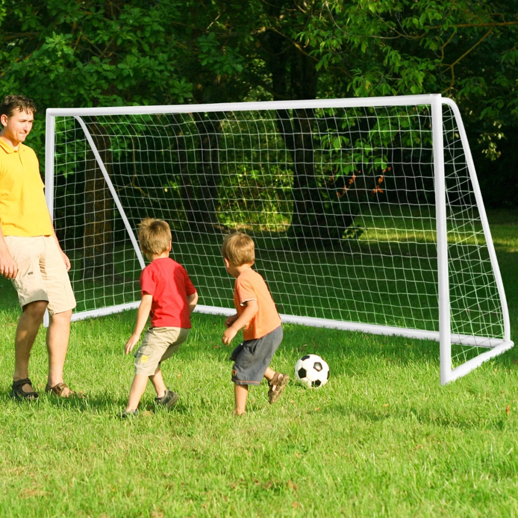 Porta da calcio 365x182cm con struttura in PVC rete ad alta resistenza, Porta da calcio resistente alle intemperie-Ricreazione outdoor