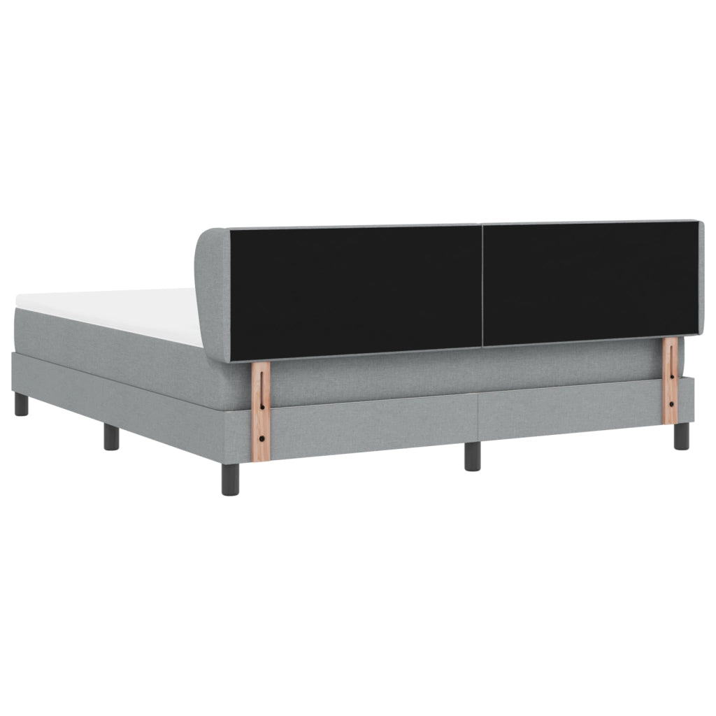 Letto Box Spring con Materasso  Grigio Chiaro 180x200 cm Tessuto