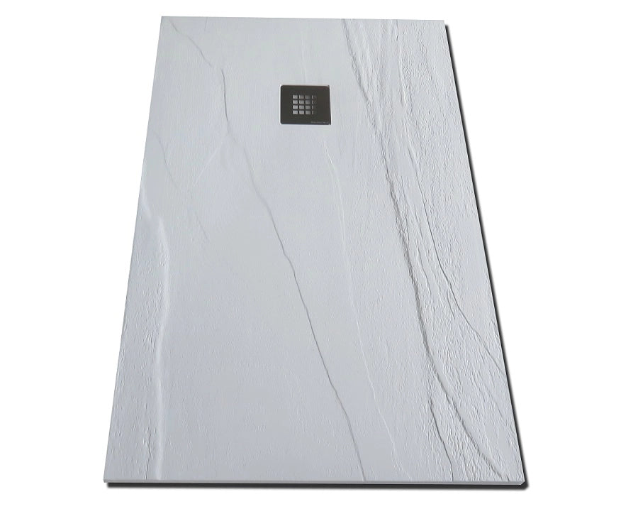 Piatto doccia marmoresina gelcoat pieno bianco h.2,8cm Doliso Arestone 80x100  cm
