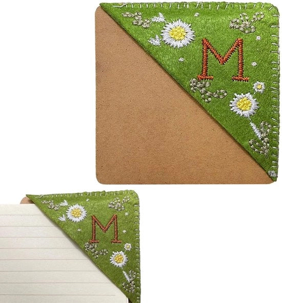 Wijzer Driangolare per Libri - Flessibile - Carta da Riciclo - Verde - 9,5 x 9,5 x 0,2 cm