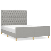 Letto matrimoniale | Letto per adulti | Giroletto senza Materasso Grigio Chiaro 140x190 cm Tessuto