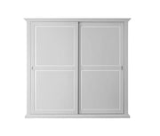 armadio classico 2 porte scorrevoli legno shabby bianco 275x66x254 (2166) - Mobili 2G