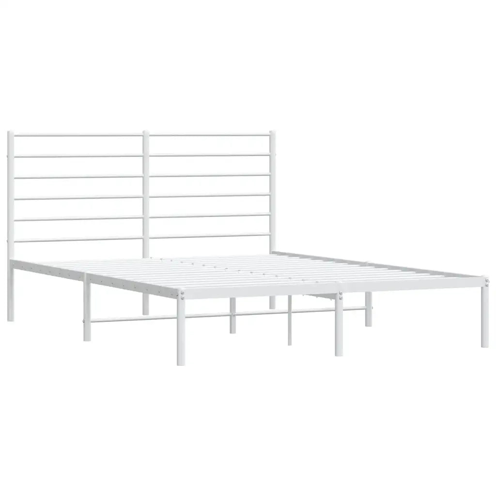 Giroletto con Testiera Metallo Bianco 150x200 cm 352370