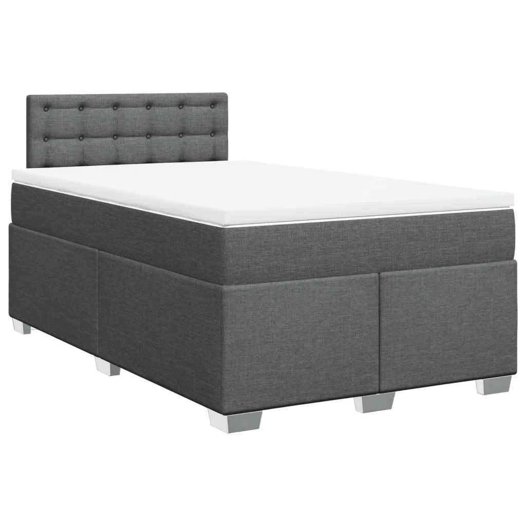 Giroletto a Molle con Materasso Grigio Scuro 120x190cm Tessuto