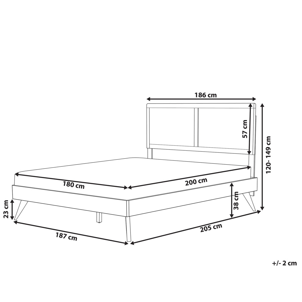 Letto in Legno Marrone Scuro Rete a Doghe Stile Classico 180 x 200 cm